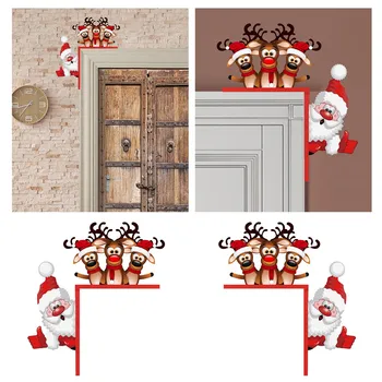 1PC סנטה קלו חג המולד הדלת בפינה קישוט DIY תפרים יצירתיים לעיצוב הבית בתי מלאכה פנינים על חוט לחתונה