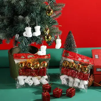 חמוד חג המולד קישוטי חג מולד כדור קישוטי עץ חג המולד קישוטים חמודים גרביים מיני קופסא מתנה הכדור קישוטים חגיגי