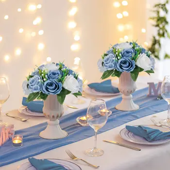 מסיבת חתונה פרחים מלאכותיים הביצים רוז יפה סידורי פרחים זר יום הולדת קישוט הבית