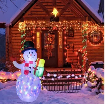 מתנפחים שלג סנטה קלאוס מפצח האגוזים דגם עם אור LED חג המולד מתנפחים בובות חוצות חג המולד השנה החדשה עיצוב 2023