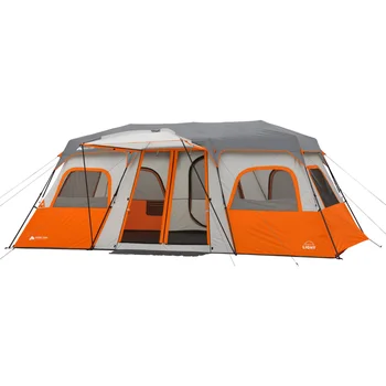 Ozark שביל 12 אדם מיידיות בקתת אוהל משולב עם תאורת לד, 3 חדרים, 47.87 קילו אוהלי קמפינג תחת כיפת השמיים